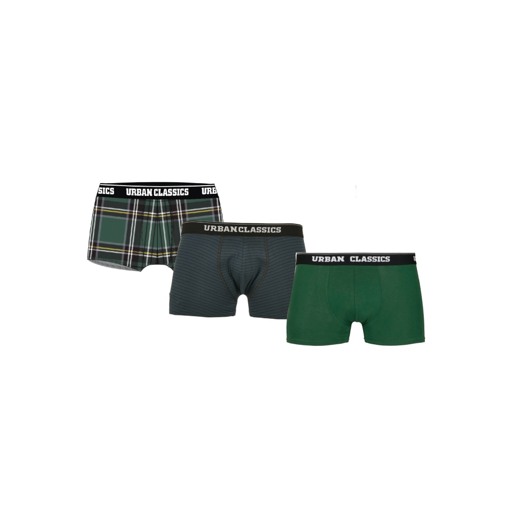 Urban Classics - 3Pack Boxershorts set - Groen/Blauw